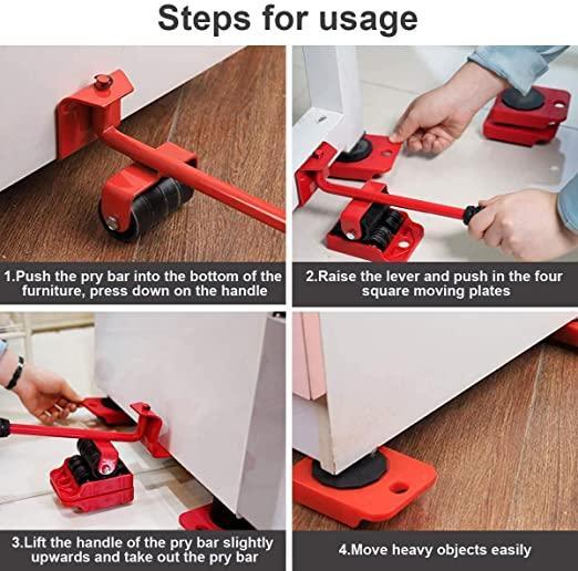 Furniture Lifter and  Mover Tool  with Wheel Pads