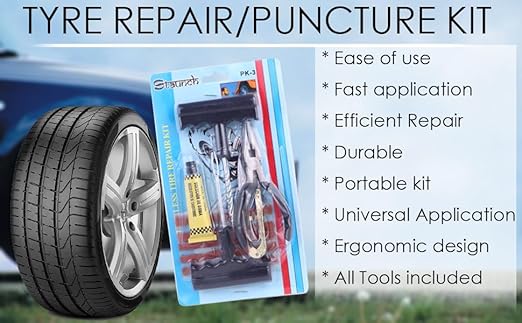 6-in-1 Universal Tubeless Tire Puncture Repair Kit