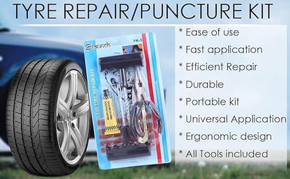 6-in-1 Universal Tubeless Tire Puncture Repair Kit