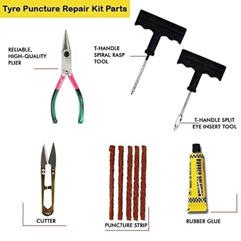 6-in-1 Universal Tubeless Tire Puncture Repair Kit